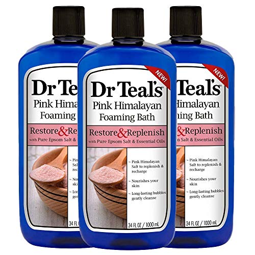 Conjunto de presentes de banho de espuma de sal do Himalaia rosa do Dr. Teal - Bergamot essencial e óleos de laranja doce misturados