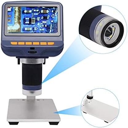 Sawqf 220x Microscópio de estéreo digital eletrônico de mesa para reparo de solda com luz LED de tela de 4,3 polegadas