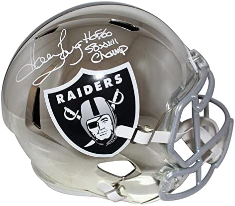 Howie Long autografed Oakland Raiders Chrome Réplica capacete 2 INSC JSA 25706 - Capacetes NFL autografados