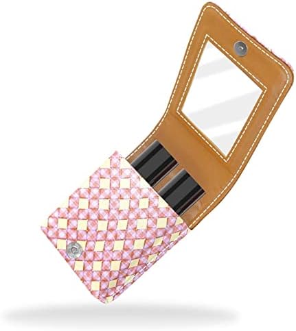 Caixa de batom de Oryuekan com espelho bolsa de maquiagem portátil fofa, bolsa cosmética, xaii manta de biscoito rosa