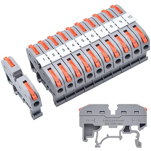 Kit de terminais ferroviários de Xalxmaw DIN, kit de combinação de conectores elétricos de alavanca rápida para AWG 24-12