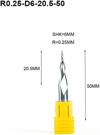 Cutter de moagem de hardware 4pc hrc55 r0.25 r0.5 r0.75 r1.0 shk de 6 mm de bola cônica Mill com revestimento de tungstênio com