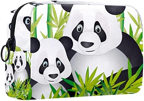 Saco de higiene pessoal pendurado de viagem, organizador de maquiagem portátil, suporte de cosméticos para pincéis, Pandas
