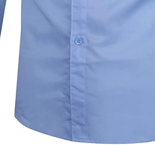 Cor de cor sólida de cor masculina de tamanho esbelto camisa de vestido de negócios Baggy simples camisa de lapela