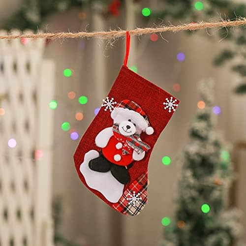 H19ny9 bolsa de doce decoração de árvore de natal meias