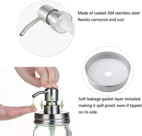 Gawon 2 pacote de maçom jar sabão líquido dispensador de tampas de tampas de tampas de tampas de tampas de tampas para