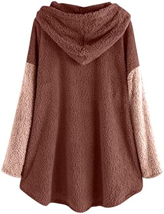 Jjhaevdy Fuzzy Fleece Zip Hoodies para mulheres quentes jaqueta de inverno de outono casual, com capuz de roupas de pelúcia com