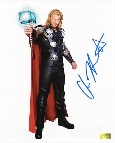 Chris Hemsworth autografou 8x10 Thor Movie Concept Art Photo