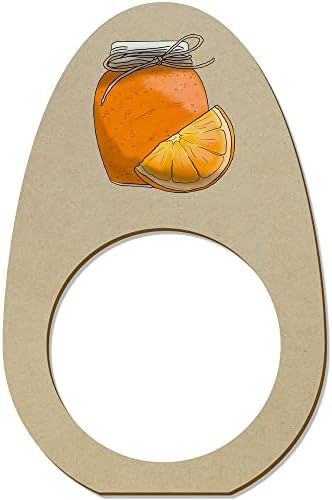 Azeeda 5 x 'marmelada laranja' anéis/suportes de guardanapo de madeira