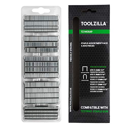 Toolzilla Staples for Hovery de serviço básico para pistola básica - pacote de 5.000 toolzilla galvanizada de 8 mm grampos