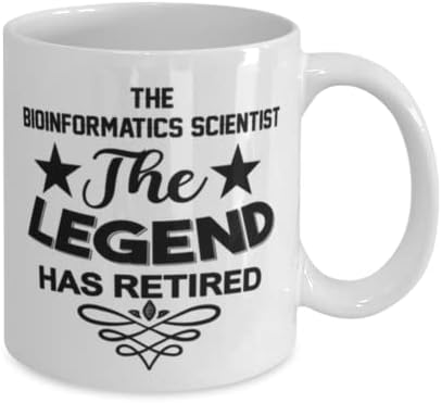 Caneca de cientista da bioinformática, a lenda se aposentou, idéias de presentes exclusivas para bioinformática, copo