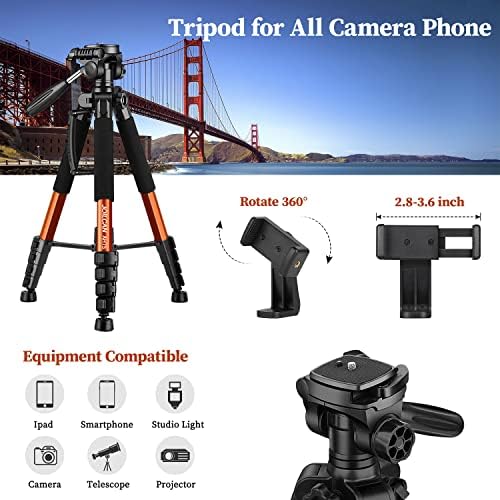 Tripés de câmeras de tripé, tripé de 74 para câmera fotografia de vídeo de telefone celular, tripé de câmera alta para uso pesado,