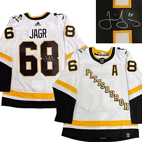 Jaromir Jagr assinou Pittsburgh Penguins White Adidas Pro Retro Retro Retro Jersey - Jerseys autografados da NHL