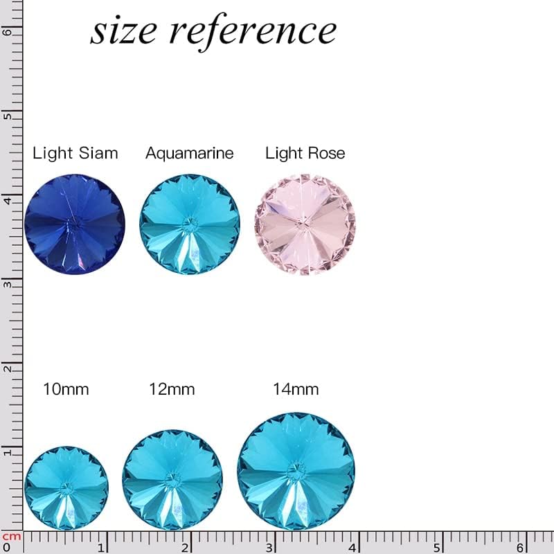 Waazi 20 pcs, rosa azul misto de cristal redondo k9 strass de vidro Apliques Stones sofisticadas para artesanato roupas de vestuário