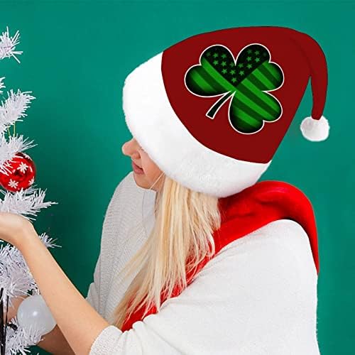 Irlanda Shamrock EUA Flag São Patrício Chapéu de Natal Hat de Papai Noel Hats de Natal Função Chapéus para Mulheres/Homens