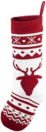 Joyin 6 pacote de 18 meias de natal, grandes meias de natal de fios rústicos para decorações de férias em família