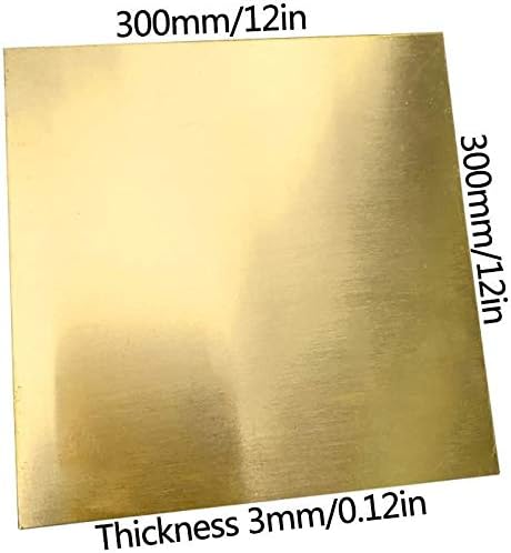 Yiwango Brass Sheet espessura de 0,11 na folha de cobre 8x8 para o artesanato de metalworking DIY, várias especificações