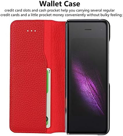 ICOvercase projetado para capa da carteira de dobra da Samsung Galaxy, caixa de couro genuína com caça de capa de chutes