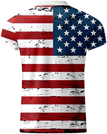Mens American Flag Polo Camisetas patrióticas 4 de julho Tee camise