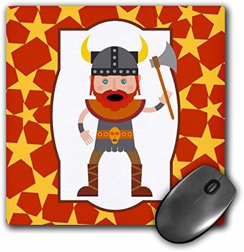 3drose llc 8 x 8 x 0,25 polegadas mouse blide, Viking armado com um machado, desenho animado