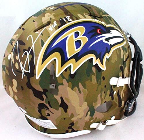 Ray Lewis autografou Baltimore Ravens em tamanho real CAPACH CAMO AUTHENTIC COM CAPAÇÃO COM CAPAÇÃO NFL AUTOPRIATIVA NFL