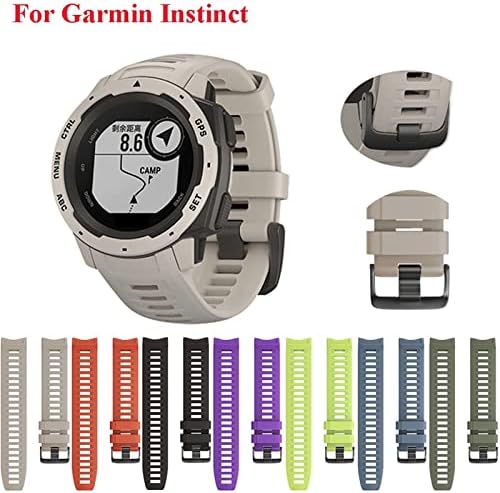 Irjfp Redunda rápida Silicone Watchband Strap para Garmin Instinct Replacement Strap Easy Fit Watch Wirstband