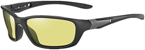 Óculos de visão noturna do McOlics polarizados Anti-Glare UV400 Night Direcionando Segurança Rainosa Amarelo Clear Sol Glasses