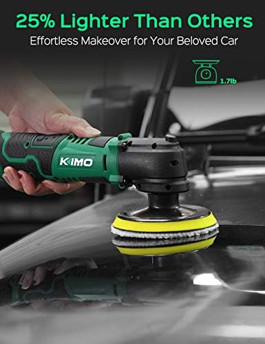 Polher sem fio, kit de polerizador de tampão de carro Kimo 12V de 3 ”com bateria 2.0AH e carregador rápido, velocidade