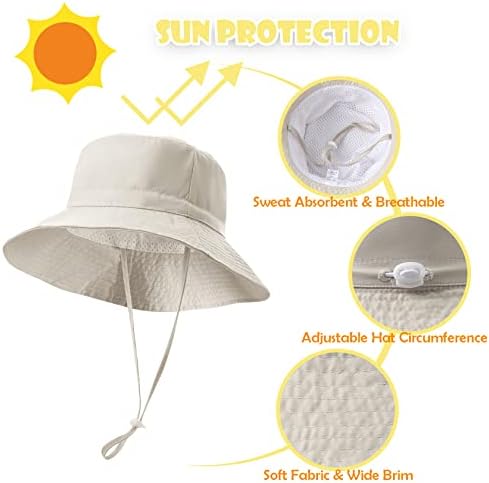 Dorobios Baby Sun Hat para Boy Girl Girlller Beach Bucket Hat Kids Summer Sun Protection Hats Infant Sun Chap