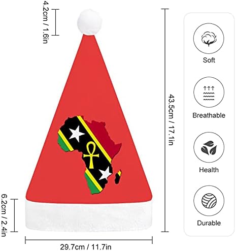 Mapa Africano Ankh Saint Kitts e Nevis Flag Hat Christmas para Cosplay de Festas de Férias de Ano Novo