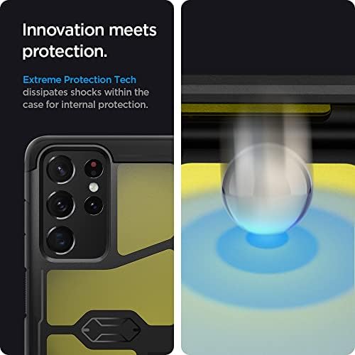 Armadura resistente da Spigen [Extreme Protection Tech] projetada para Galaxy S21 Ultra Case - Black
