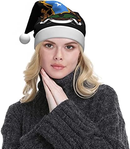 Cxxyjyj Bat de armas da Somália chapéu de natal massans elfo chapéu unissex santa chapéu para chapéus de festa de férias