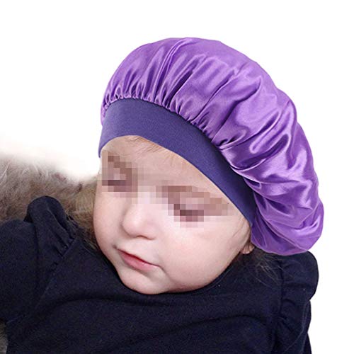 2 PCs Kids Satin Sleeping Sleeping Caps Cabeça Bonnet com Elastic Band Care Hair Cap Hat Night para adolescentes para