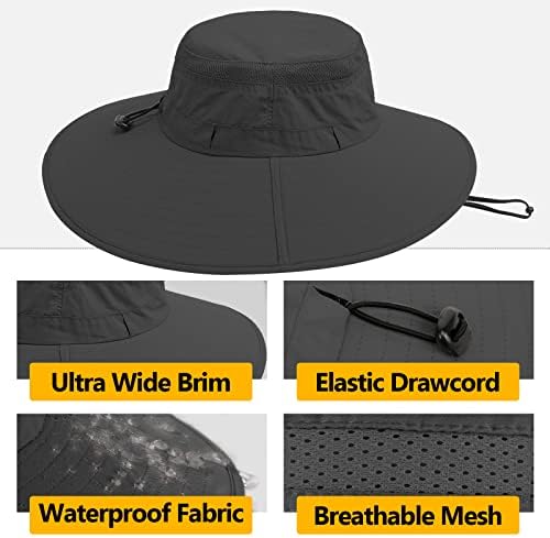Chapéus de sol Dukars para homens UPF 50 Proteção UV Chapéu de boonie à prova d'água para caminhada de jardinagem de pesca de acampamento