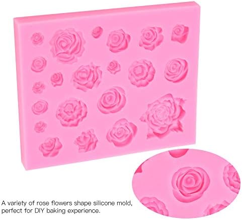 molde de silicone de pllaaobo, rosa em forma de rosa Diy Chocolate Pó de argila de decoração de molde Tecnologia de molde