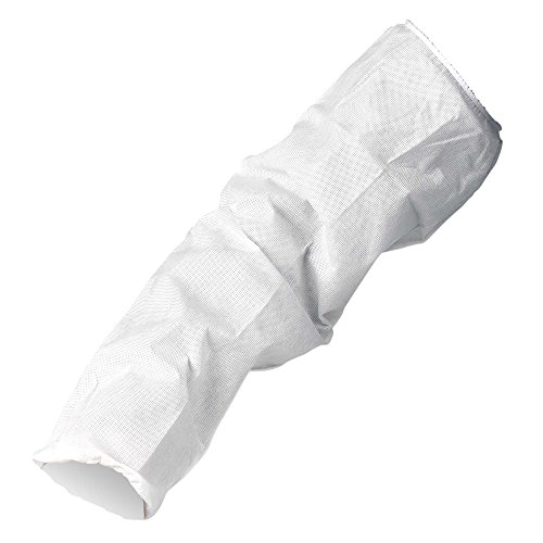 Kleenguard A20 Protetores de manga de proteção de partículas respiráveis, costuras de serging, tops elásticos e pulsos, 21 ”de comprimento, branco, 200 / caso