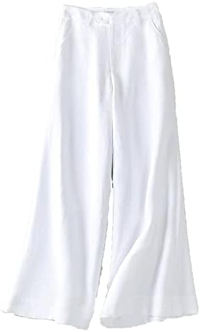 Calças folggnas de linho de algodão casual feminino Maiyifu-gj