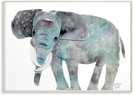 Stuell Industries Cutout Collage Elephant, design de Marley Ungaro Wall Art, 24 x 30, tela