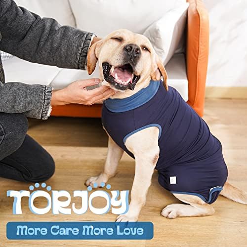 TorJoy Dog Surúrgico Camisa de Zipper de Recuperação de Terno-Pet para Cães e Catos Após a cirurgia-Armazenamento para feridas