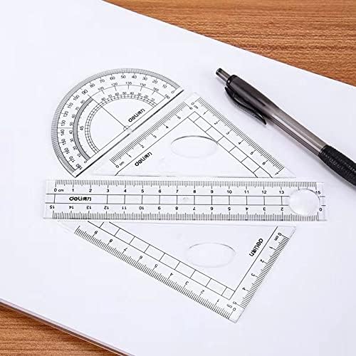 8 Peças Conjunto de peças Kit de geometria de matemática Suprimentos para estudantes, suprimentos de estudantes de