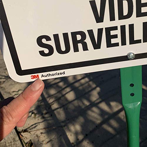 SmartSign 12 x 10 polegadas “Aviso de segurança - Propriedade é protegida por vigilância por vídeo” Pátio de quintal