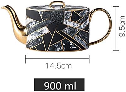 Lkyboa Ceramic Diamond em forma de diamante Teapet porcelana fofa de grande capacidade de chá da tarde, jarro de café 900ml