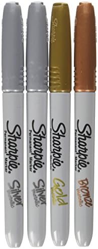Sharpie - Marcadores permanentes metálicos de ponto fino - prata/ouro/bronze