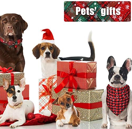 4 peças Bandanas de cão de Natal e colarinhos Conjunto de natal clássico cão clássico de cachorro gravata Triângulo Triângulo Lenço