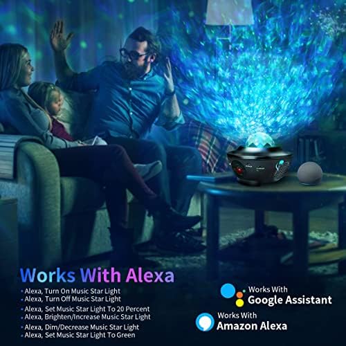 Projector Lobkin Star Galaxy, Smart Galaxy Light com controle de aplicativo remoto/Bluetooth/Music Player/Timer, Night Light Projector Compatível com Alexa, Amazin