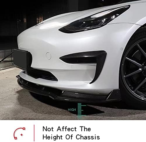 Arcoche Tesla Modelo 3 Lip frontal para acessórios para pára-choques ajuste para o modelo 3 2017-2023 Spoiler frontal