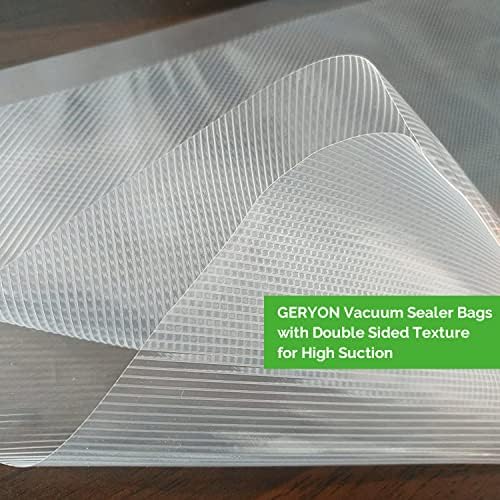 Bolsas de selador de vácuo Geryon, 120 contagem 8 x12 sacos de selador de alimentos pré-cortados adequados para Geryon e outra máquina de selador de vácuo