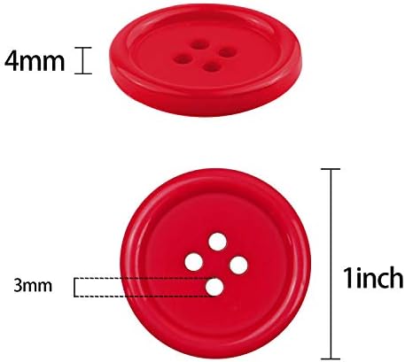 Botões de resina de 1 polegada para costurar botões coloridos misturados 25 mm 4 Pacote de 100 orifícios de 100