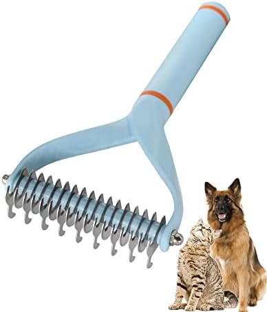 Brush de gato para cães de estimação para derramar e desmatamento - escova de limpeza pente de rake de subpêns de dupla face para cães e gatos curtos longos -Green -Green