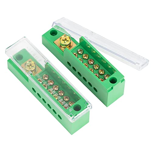 Terminal Blocks 600V 25A Terminais de parafuso de linha dupla Faixa com chama de tampa Plástico retardador 2 pacote